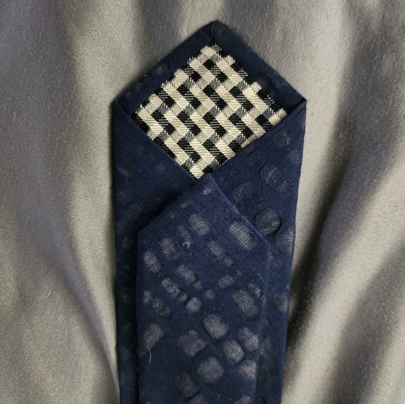Marwood Blue Skinny Cotton Tie - Picture 6 of 10